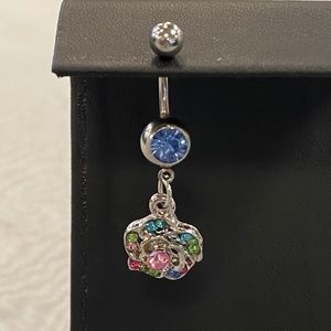 Multicolor Flower Belly Button Ring